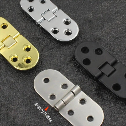 180 Degree Flush Cabinet Hinges For Doors And Cupboards Semicircle Zinc Alloy Black Hardware Easy Install Durable