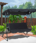 Go To Replacement Outdoor Swing Canopy Top Cover for Patio and Backyard, Fits Porch Swing Glider in Black, 74.80 x 51.97 x 5.91 Inches, Easy Wash, 190T Polyester Taffeta, Only Cover
