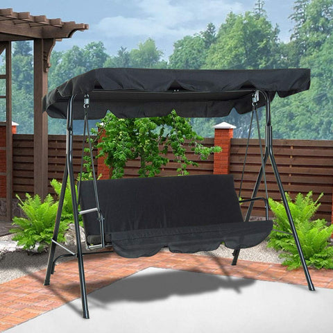 Go To Replacement Outdoor Swing Canopy Top Cover for Patio and Backyard, Fits Porch Swing Glider in Black, 74.80 x 51.97 x 5.91 Inches, Easy Wash, 190T Polyester Taffeta, Only Cover