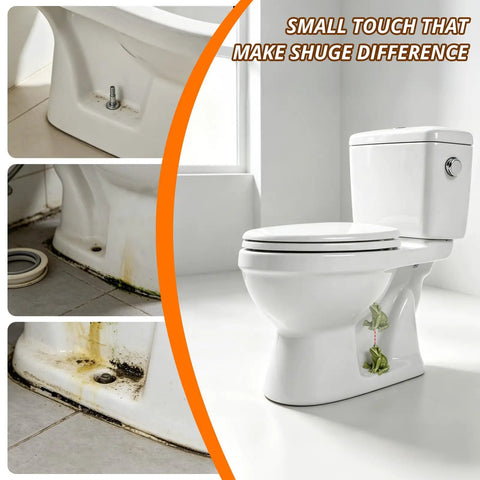Before and after images of a toilet showcasing clean ceramic look with Six Piece Ceramic Frog Toilet Bolt Cover Set Includes Universal Screw Caps With Washers No Sweat Install Hardware Kit That Truly Spices Up Your Bath Vibes And Delivers Serious Cuteness To Any Everyday Restroom Decor.