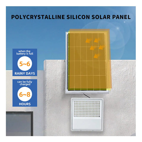 JUDYSSY Solar Flood Lights Outdoor Led 178Pcs 160Lm/W, Solar security lights with polycrystalline silicon solar panel.