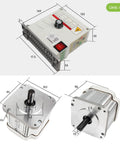 Dimensions of Beefy Lathe Chuck Spindle Assembly Kit components with 3 jaw chuck and 750W 110V brushless servo motor speed controller
