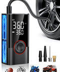 Portable Tire Inflator Air Compressor 150 PSI Cordless Pump With LED Light And Digital Pressure Gauge For Car Bike Motorcycle