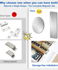 Comparison of traditional versus adhesive Magnetic Door Catch Set Ultra Thin Cabinet Magnets For Closure with stainless steel.