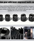 5Pcs 0.8M Hardened Steel Pinion Gear Set With 5mm Shaft 11T 12T 13T 14T 15T Includes M4 Screw And Hex Key For 1/10 Scale RC Cars