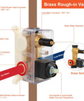 Diagram of brass rough-in valve for 12 Inch Square Rain Shower Head With Extension Arm And Handheld Combo High Pressure System
