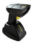Wireless Barcode Scanner With Charging Cradle That Reads 1D And 2D Barcodes Including QR Data Matrix And PDF417 From Paper Or Screens No Fuss 400m Transmission Range 2200mAh Battery Cordless CMOS Image Scanner For Computer on cradle