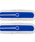 Heavy Duty Cotton Dust Mop Head Refill For Fast Floor Sweeping And Gym Maintenance Super Tight Short Fiber Pad in blue.
