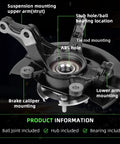 Front Right Steering Knuckle And Wheel Bearing Hub Assembly For CRV 2007 2008 2009 2.4L Direct Fit Replaces 45255STKA00 44600SJKJ00