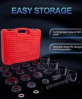 Front Wheel Drive Bearing Adapters Puller Set 23 Piece Replacement Wheel Bearing Removal Tool Bushing Driver Kit, case shown