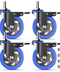 4 Inch Heavy Duty Stem Caster Wheels Set Of Four With Locking Swivel Casters 2000 Lbs Capacity Threaded Stem Three Eighth Inch