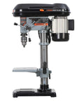 Heavy Duty Benchtop Drill Press Featuring A Spacious 10 Inch Chuck With 9 Adjustable Speeds And A Badass 5 Amp Motor, side view showing 9 speed settings.