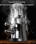 Semi Automatic Espresso Machine With Built In Steam Frother Knocks Out Dope Cappuccinos And Silky Lattes Using Solid Five Bar Pressure, showcasing pressure extraction system.