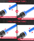 Blue 6mm OD push-to-connect tee tube fitting for pneumatic air systems, quick-connect, pack of 10