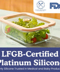 Non Toxic 35 Oz Glass Storage Containers With Lids For Plastic Free Meal Prep, Airtight Food Storage, Microwave And Freezer Safe