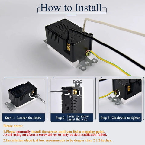 How to install Kickin Fast Charge 65W GaN USB C wall outlet with wiring and circuit details for professional setup.