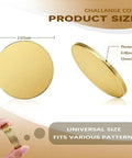20 Pack Brass Coin Blanks, 40mm Diameter, 2mm Thick, Laser Engravable Coins for DIY Customization shown side by side