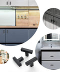 30 Pack Matte Black Square Cabinet Knobs And Pulls 2 Inch Square Bar Handles for Single Hole Kitchen Cabinets in modern kitchen settings