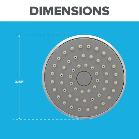 Multifunction Shower Head With ShowerStart Technology For High Pressure Massage And Full Body Spray front view 3.25 inch