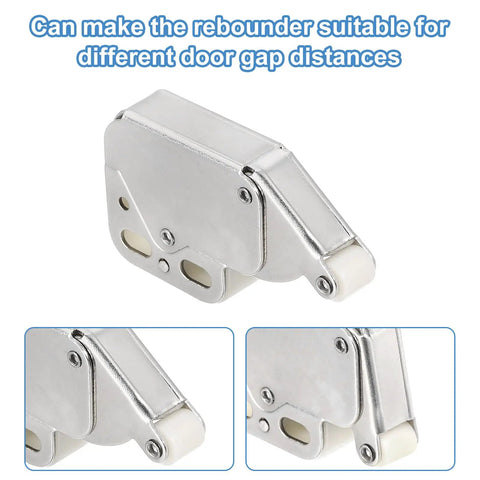 Six Pack Magnetic Push Latches For Cabinets And Drawers, Push To Open Hidden Door Release, Rugged Metal Grey Cabinet Hardware