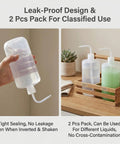 Set Of Two 34 Oz Plastic Wash Bottles Serving Up A Real Deal Squeeze Experience For Tattoo Pros And Lab Techs Featuring Sleek Narrow Spouts Rock Solid Construction And Top Shelf Measurement Marks On Each Vessel, showing hand holding a bottle and two bottles on holder.