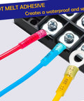 Heat Shrink Ring Terminals Kit 220 Pcs For 22 To 16 AWG No 10 And Quarter Inch And Five Sixteenths Inch And Three Eighths Inch Connectors
