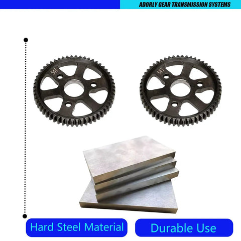 Traxxas Hardened Steel 54T Spur Main Gear Set For 1 Tenth Scale Slash Stampede Rsutler Jato 4x4 Upgrades Two Pack CNC Machined