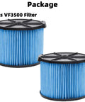 Two Pack VF3500 Beefed Up Three Layer Replacement Filter For Shop Vac Three To Four And A Half Gallon Wet Dry Vacuums