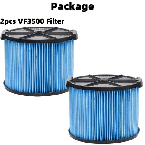 Two Pack VF3500 Beefed Up Three Layer Replacement Filter For Shop Vac Three To Four And A Half Gallon Wet Dry Vacuums