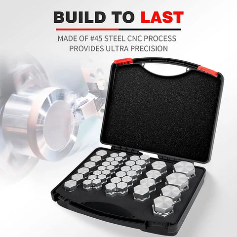 Open case of 80 Piece ORFS Cap And Plug Kit For Hydraulic Fittings Galvanized 45 Steel With Precision Threading