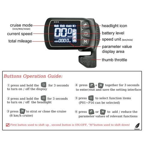 All In One Ebike Controller Kit 24V 36V 48V Compatible 25A 500W Brushless Motor Controller With LCD Display And Thumb Throttle