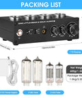 Old School Vacuum Tube Phono Preamplifier For MM And MC Turntable With Headphone Output Warm Rich Tone Magic Eye Meter Dual 6E2 And 6A2 Tubes front view, 154mm black metal unit