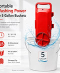 Hassle Free Portable Bucket Washer Fits 5 Gallon Cans Fast Cycle Mini Laundry Agitator with digital timer on 5-gallon bucket.