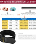 Elastic Cinch Straps With Anti Slip Strips 12 Inch Long 2 Inch Wide Eight Pack size chart and strap example.