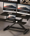 36 Inch Standing Desk Converter Riser With Smooth Spring Lift System for sit stand workstation, expanded desktop space.