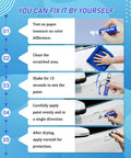 Car Scratch Repair Kit With 2 Pack Touch Up Paint Pens And Varnish Clear Coat For Chips And Rim Scuffs, Quick And Easy Auto Scratch Remover for instructional steps