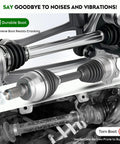 Pair Of Rock Solid Front CV Axle Assemblies Street Tough For Heavy Duty 4WD Trucks And SUV Dropping Right In With Hella Tough Joints for vehicles with durable boots.