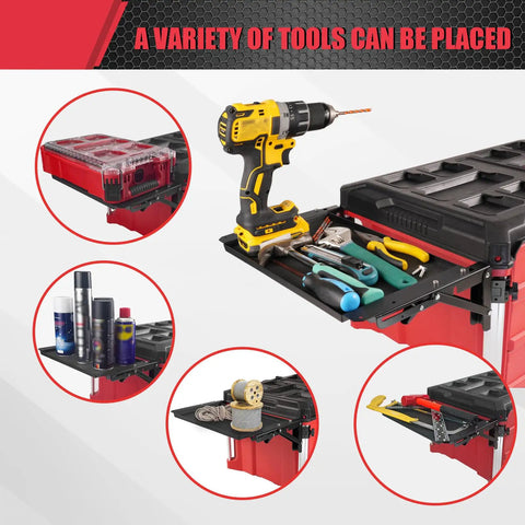 Built Tough Foldable Magnetic Side Tray For Rolling Tool Cases Zero Drill Job Site Station With Solid Grip And No Sweat Install For Grabbing Nails And Quick Fixes On The Fly