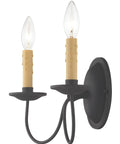 Heritage Two Light Black Wall Sconce Built From Solid Steel With Classic Traditional Design for timeless indoor lighting.
