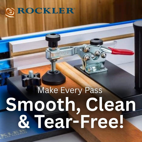 Coping Sled For Router Table With Round Handles For A Solid Grip And Smooth Operation, Toggle Clamp For Easy Tool Free Adjustments