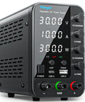 Beefy Variable DC Power Supply 0 To 30V 0 To 10A With Encoder Coarse And Fine Adjustments Knob, front view