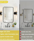 Black And Gold Wall Sconces Set Of Two With Thick Clear Glass Shades Modern Bathroom Lighting For Mirror Vanity
