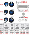 Premium Heavy Duty Fixed Caster Wheels With Thick Rubber Tires Eight Inch And Ten Inch Industrial Rollers Galvanized Steel Brackets above wheels and hardware