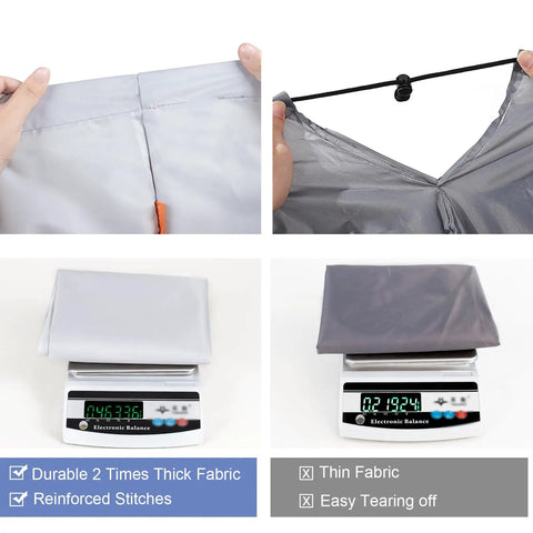 Extra Heavy Duty Laundry Bag With Handles 28 By 36 Inches Silver showing fabric thickness and reinforced stitches on scale