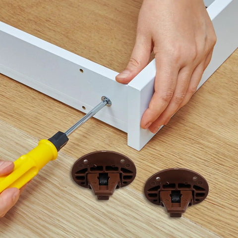 Installing a 4Pcs Drawer Glide Kit For Dresser And Cabinet Reliable Quick Installation Drawer Hardware with tools and glide components.