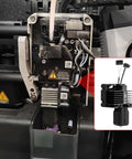 P1P and P1S Hotend Kit for P1 Series 3D Printer installation with hardened steel hot end and cooling fan visible