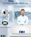 Garage Ready 30 Liter Ultrasonic Cleaner With Heater And Timer, shown with non-slip mats and heat dissipation features.