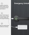 Smart Lever Door Lock With Fingerprint And Keyless Entry, Tuya App Control, Bluetooth Touchscreen Digital Door Knob With Keypad, IC Card And Mechanical Key, Biometric Access For Home, Apartment, Hotel Or Office emergency power with USB connection