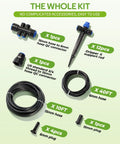 50Ft Drip Irrigation Kit For Plants With Quick Connectors, Water Saving Automatic Garden System For Patio And Lawn components