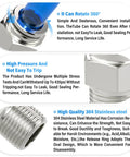 Premium 304 Stainless Steel Push To Connect Fittings, Male Straight Three Eighths Inch Tube OD To One Half Inch NPT Thread, detail view